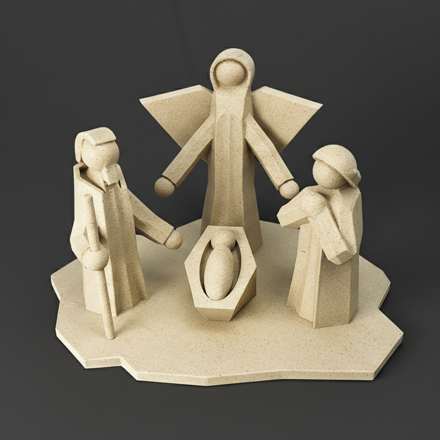 Krippe mit dunklem Hintergrund