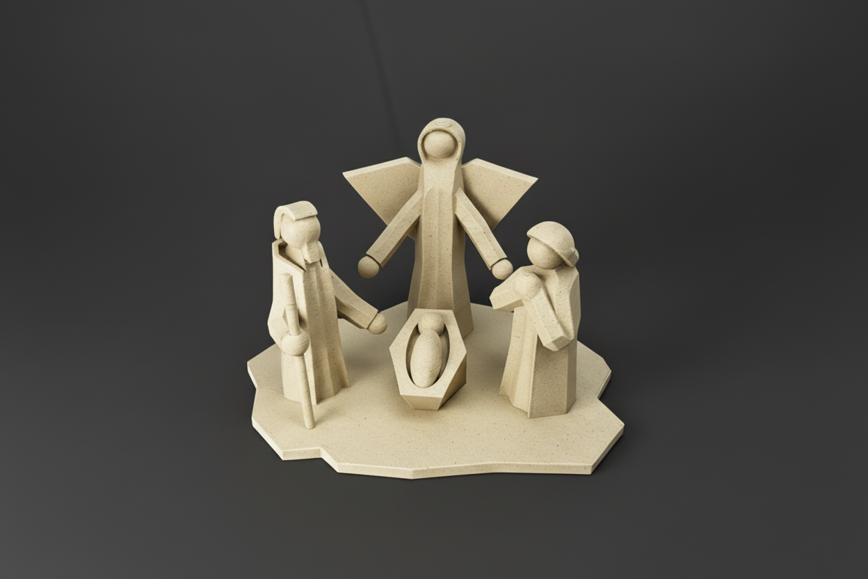 Krippenfiguren mit großzügigem Rand