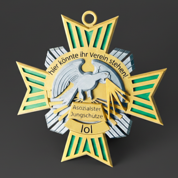 Medal with matching dark background